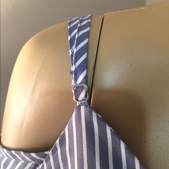 Belle Sky gray/Blue Striped Off Shoulder Blouse - Picture 4 of 6